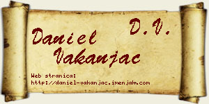 Daniel Vakanjac vizit kartica